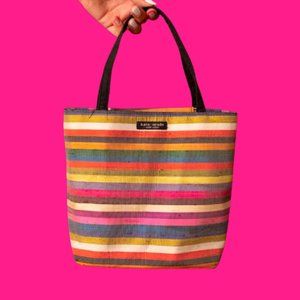 Multicolor Stripe Kate Spade Slub Bag